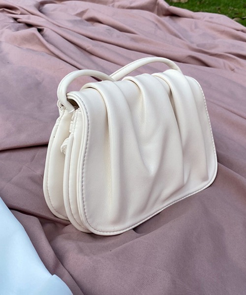 Miniministore（ミニミニストア）の「ショルダーバッグ PUプリーツ 斜めがけ（ショルダーバッグ・レディース・イエロー/アイボリー/ブラック・FREE）」の15枚目の写真