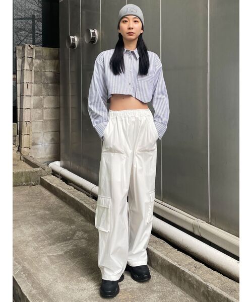 EMODA（エモダ）の「2WAYオーバーシャツ（シャツ/ブラウス・レディース・ベージュ/ホワイト/グレー/ブルー・FREE）」の13枚目の写真