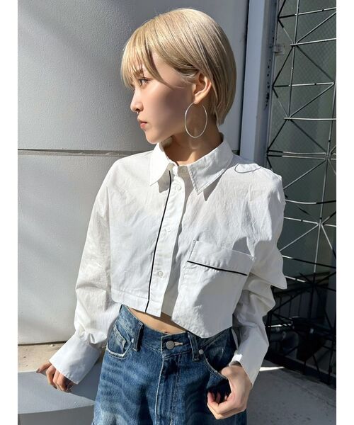 EMODA（エモダ）の「2WAYオーバーシャツ（シャツ/ブラウス・レディース・ベージュ/ホワイト/グレー/ブルー・FREE）」の20枚目の写真