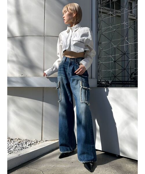 EMODA（エモダ）の「2WAYオーバーシャツ（シャツ/ブラウス・レディース・ベージュ/ホワイト/グレー/ブルー・FREE）」の21枚目の写真