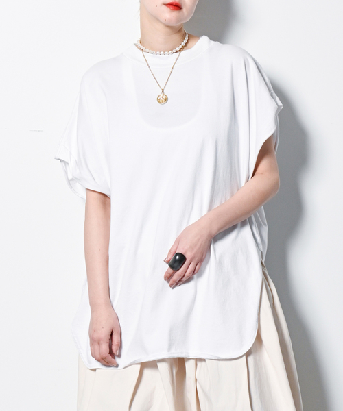 CITYSHOP(シティーショップ)の「《追加》ASYMMETRY Tシャツ(Tシャツ/カットソー・レディース・ホワイト/レッド/ブラック・FREE)」の2枚目の写真