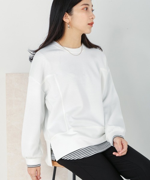 Bou Jeloud(ブージュルード)の「シンプルクルーネックカットソー(Tシャツ/カットソー・レディース・ブラック/カーキ/オフホワイト・FREE)」の1枚目の写真