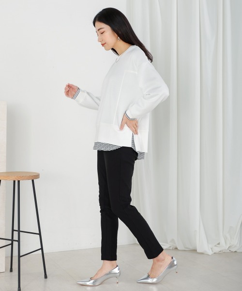 Bou Jeloud(ブージュルード)の「シンプルクルーネックカットソー(Tシャツ/カットソー・レディース・ブラック/カーキ/オフホワイト・FREE)」の10枚目の写真