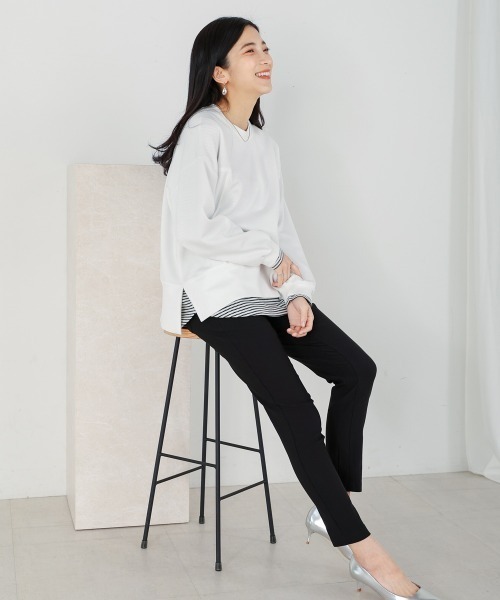 Bou Jeloud(ブージュルード)の「シンプルクルーネックカットソー(Tシャツ/カットソー・レディース・ブラック/カーキ/オフホワイト・FREE)」の8枚目の写真