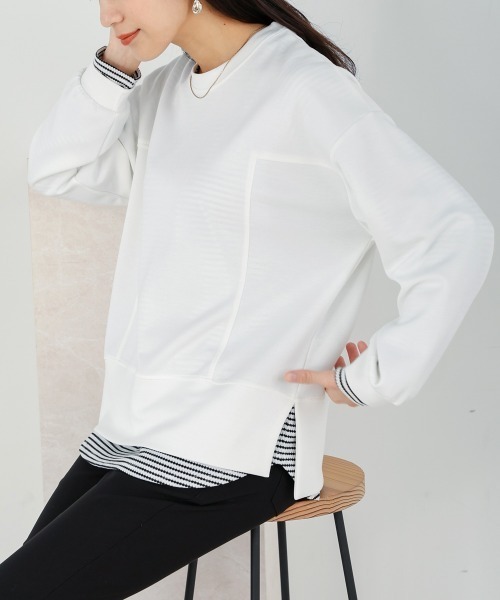 Bou Jeloud(ブージュルード)の「シンプルクルーネックカットソー(Tシャツ/カットソー・レディース・ブラック/カーキ/オフホワイト・FREE)」の7枚目の写真