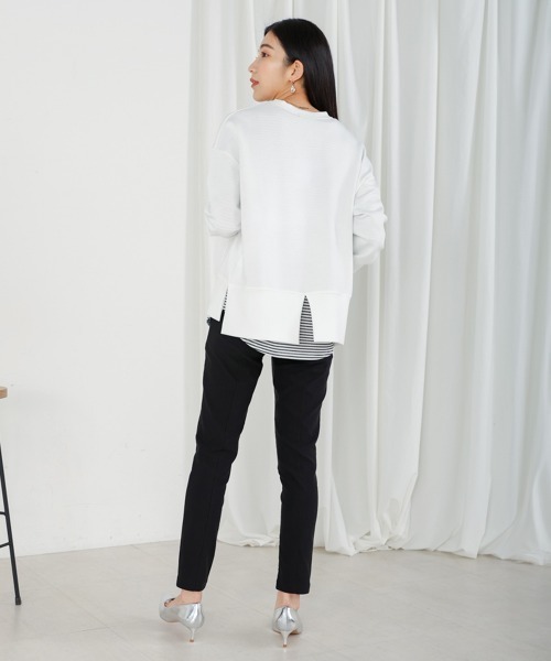 Bou Jeloud(ブージュルード)の「シンプルクルーネックカットソー(Tシャツ/カットソー・レディース・ブラック/カーキ/オフホワイト・FREE)」の6枚目の写真