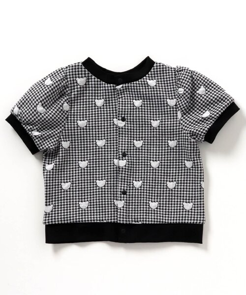 apres les cours（アプレレクール）の「tiny bear ジャガードTシャツ【前後どちらでもOK】（Tシャツ/カットソー・キッズ・レッド/ブラック・80/90/100/110/120）」の12枚目の写真