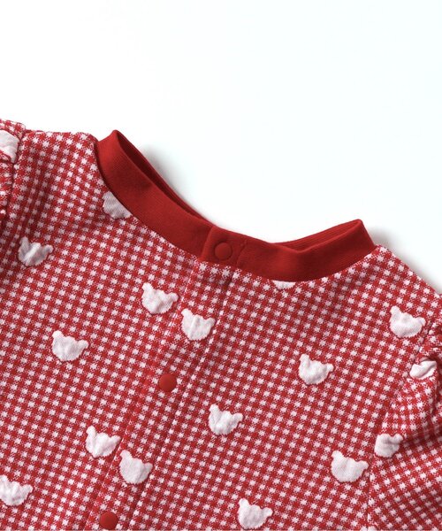 apres les cours（アプレレクール）の「tiny bear ジャガードTシャツ【前後どちらでもOK】（Tシャツ/カットソー・キッズ・レッド/ブラック・80/90/100/110/120）」の15枚目の写真