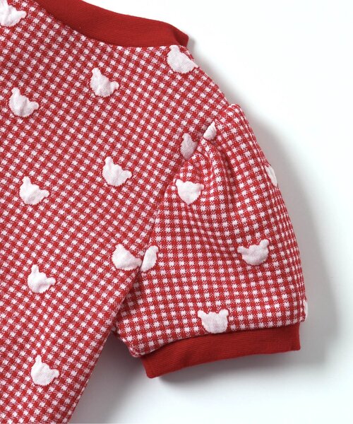 apres les cours（アプレレクール）の「tiny bear ジャガードTシャツ【前後どちらでもOK】（Tシャツ/カットソー・キッズ・レッド/ブラック・80/90/100/110/120）」の16枚目の写真