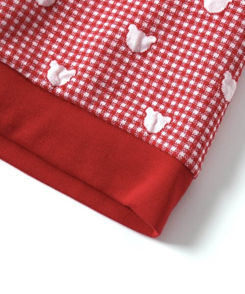 apres les cours（アプレレクール）の「tiny bear ジャガードTシャツ【前後どちらでもOK】（Tシャツ/カットソー・キッズ・レッド/ブラック・80/90/100/110/120）」の3枚目の写真