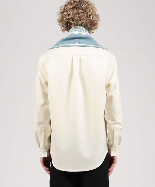 美品　キャバン ウールギャバジンビッグシャツ 長袖シャツ 　アイボリー 中古・古着通販】CABaN (キャバン) ウールギャバジン ビッグシャツ