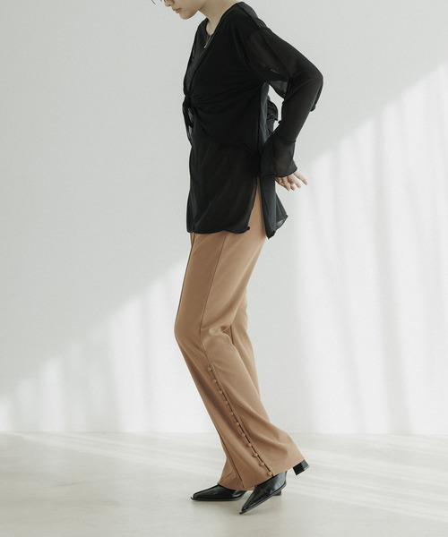 CE'E_SE'E(シーシー)の「リブジャージスリットパンツ(その他パンツ・レディース・ブルー系その他6/ブラック/チャコールグレー/ベージュ・FREE)」の15枚目の写真