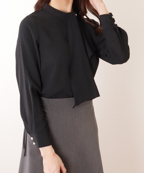 Lace Ladies(レースレディース)の「ボウタイ付き 長袖 とろみ ベーシック ブラウス(シャツ/ブラウス・レディース・ホワイト/ネイビー/ベージュ/ブラック・S/FREE)」の19枚目の写真