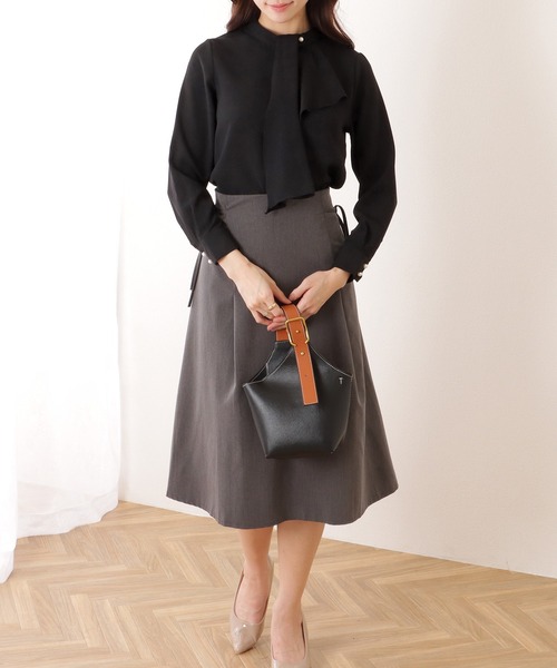 Lace Ladies(レースレディース)の「ボウタイ付き 長袖 とろみ ベーシック ブラウス(シャツ/ブラウス・レディース・ホワイト/ネイビー/ベージュ/ブラック・S/FREE)」の20枚目の写真