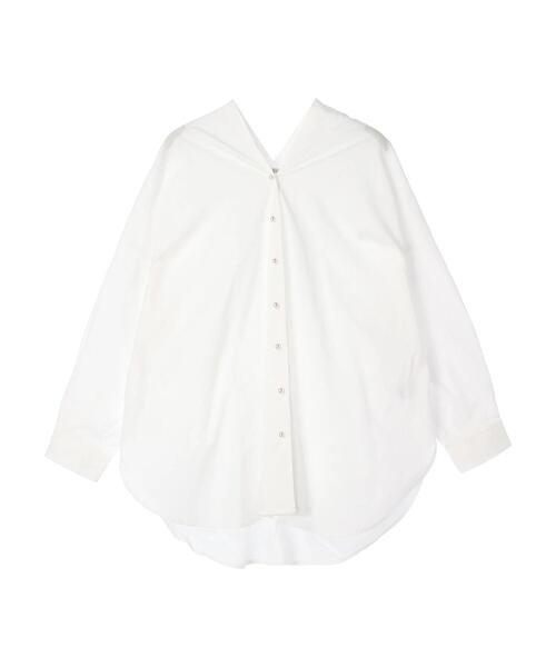 CRAFT STANDARD BOUTIQUE(クラフトスタンダードブティック)の「パールボタン抜き衿サークルブラウス(シャツ/ブラウス・レディース・サックスブルー/オフホワイト・FREE)」の19枚目の写真