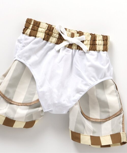 p.premier(ピードットプルミエ)の「ストライプスイムパンツ(水着・キッズ・ブラック/イエロー/ブラウン・80/90/100/110/120/130/140)」の12枚目の写真