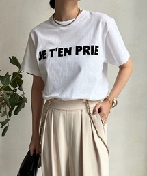 DouDou | JE T'EN PRIEフロッキーロゴTEE(Tシャツ/カットソー)