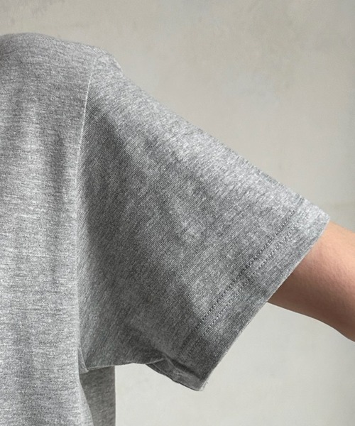 DouDou（ドゥドゥ）の「JE T'EN PRIEフロッキーロゴTEE（Tシャツ/カットソー・レディース・チャコールグレー/グレー/ホワイト系その他/ホワイト/ブラウン・FREE）」の9枚目の写真