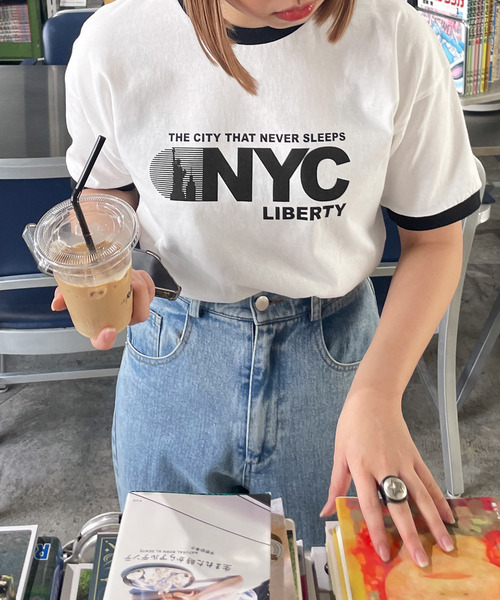 Chillfar（チルファー）の「リンガーTシャツ（Tシャツ/カットソー・レディース・オートミール/杢グレー/ブラウン/ホワイト/イエロー・FREE）」の15枚目の写真