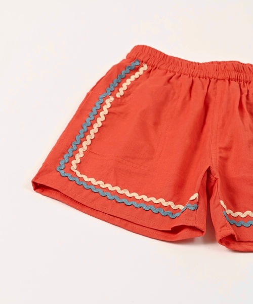 CALMIA（カルミア）の「naminamiリネンショートパンツ（80～150cm）（その他パンツ・キッズ・レッド/チャコール/パープル・150/140/110/100/90/80/130/120）」の6枚目の写真