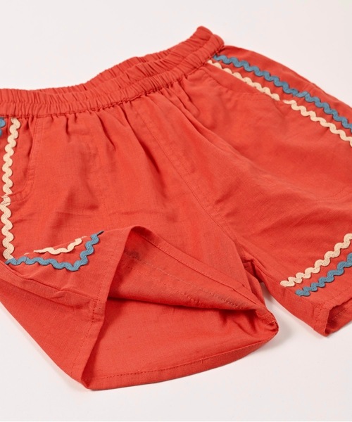 CALMIA（カルミア）の「naminamiリネンショートパンツ（80～150cm）（その他パンツ・キッズ・レッド/チャコール/パープル・150/140/110/100/90/80/130/120）」の7枚目の写真