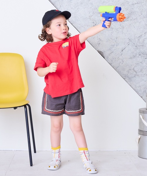 CALMIA（カルミア）の「naminamiリネンショートパンツ（80～150cm）（その他パンツ・キッズ・レッド/チャコール/パープル・150/140/110/100/90/80/130/120）」の18枚目の写真