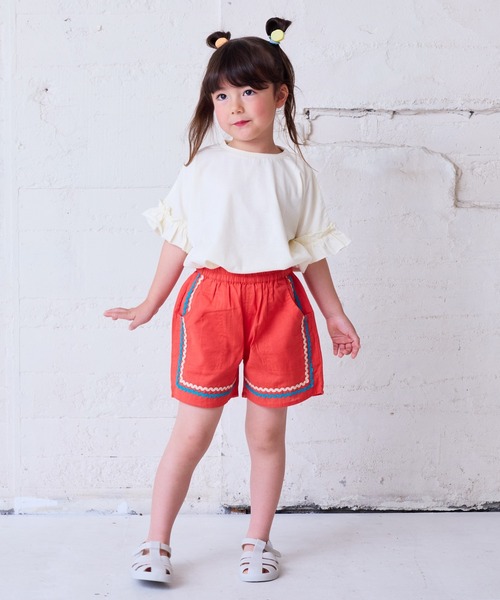 CALMIA（カルミア）の「naminamiリネンショートパンツ（80～150cm）（その他パンツ・キッズ・レッド/チャコール/パープル・150/140/110/100/90/80/130/120）」の16枚目の写真