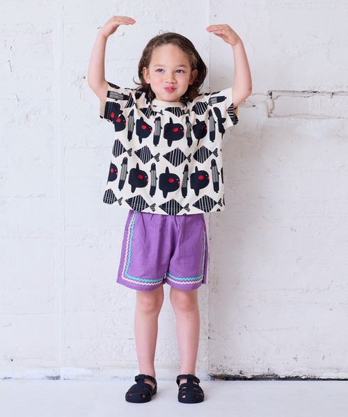 CALMIA（カルミア）の「naminamiリネンショートパンツ（80～150cm）（その他パンツ・キッズ・レッド/チャコール/パープル・150/140/110/100/90/80/130/120）」の21枚目の写真