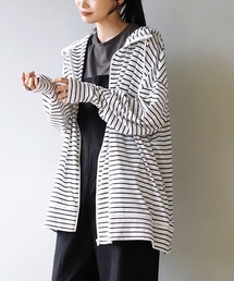 【ゆったりサイズで、手の甲までしっかりカバー】 さらっと薄手で快適 UVカットロングパーカー