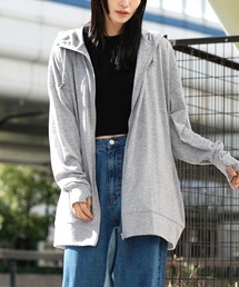 【ゆったりサイズで、手の甲までしっかりカバー】 さらっと薄手で快適 UVカットロングパーカー