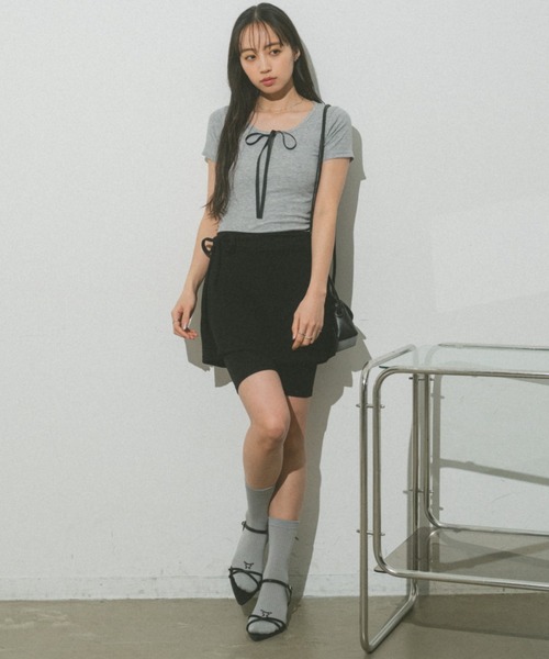 お値下げ♯ラップスカート ♯ディオールスポーツ ◇ビット付きタックフレアスカート（膝丈スカート） | SHOO・LA