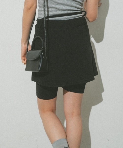 ラップデザインバイカーパンツ/ミニスカート/スパッツ（スカート