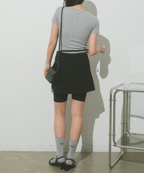 VANNIE U（ヴァニーユー）の「ラップデザインバイカーパンツ/ミニスカート/スパッツ（スカート・レディース・ブラック/グレー・FREE）」の7枚目の写真