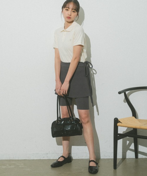 VANNIE U（ヴァニーユー）の「ラップデザインバイカーパンツ/ミニスカート/スパッツ（スカート・レディース・ブラック/グレー・FREE）」の21枚目の写真