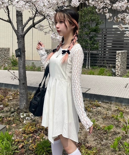 [NASTY FANCY CLUB] POIN LACE LAYERED TEE★レース FANCY CLUB（ファンシークラブ）の「韓国ブランド NASTY FANCY