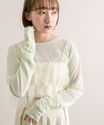 mline | 【3色展開】[mline]袖ギャザーシアープルオーバー(Tシャツ/カットソー)