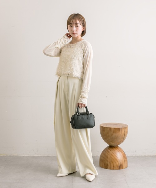 mline（エムライン）の「【3色展開】[mline]袖ギャザーシアープルオーバー（Tシャツ/カットソー・レディース・アイボリー/グリーン/ブラック・FREE）」の5枚目の写真