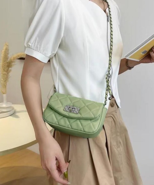 Miniministore(ミニミニストア)の「チェーンバッグ レディース キルティング(ショルダーバッグ・レディース・グリーン/ブラウン/ブラック/オフホワイト・FREE)」の9枚目の写真