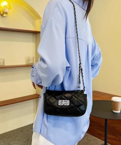 Miniministore(ミニミニストア)の「チェーンバッグ レディース キルティング(ショルダーバッグ・レディース・グリーン/ブラウン/ブラック/オフホワイト・FREE)」の13枚目の写真