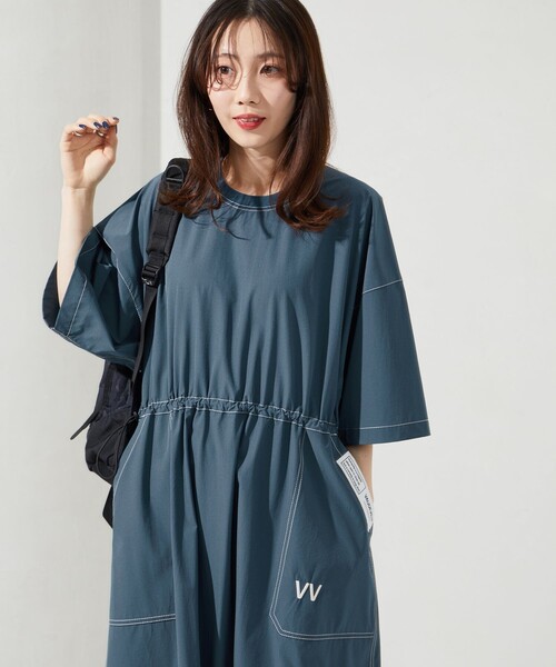 フリークスストア/ボードビル VV ティアード ワンピース【レッド】 FREAK'S STORE ワンピース 限定展開 VAUDEVILLE/ボードビル VV