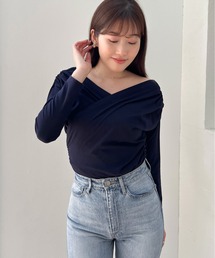 Asymmetric Cotton-blend Jersey Top