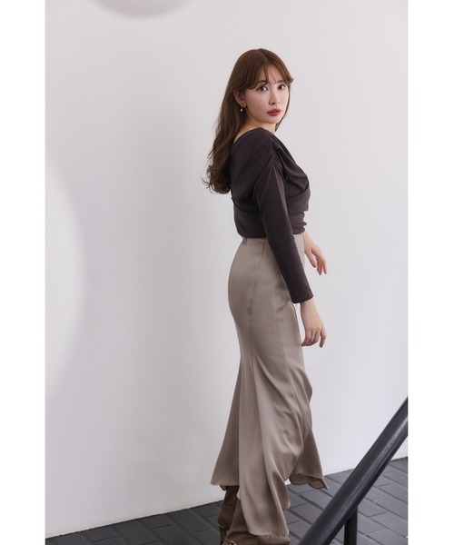 Asymmetric Cotton-blend Jersey Top（Tシャツ/カットソー
