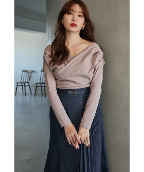トップス herlipto asymmetric ribbon top White 人気アイテム | ファッショントーク