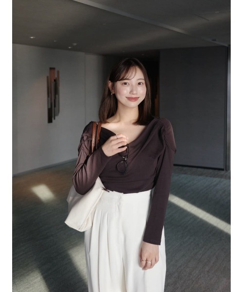 Asymmetric Cotton-blend Jersey Top（Tシャツ/カットソー