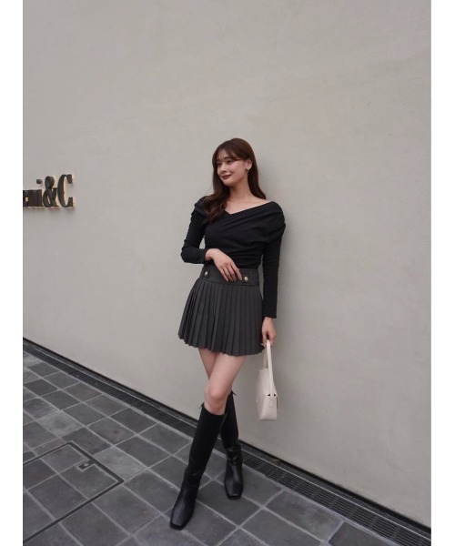 ハーリップトゥー Asymmetric Cotton-blend Jersey Top（Tシャツ/カットソー