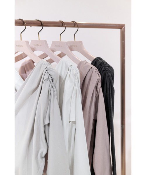 Asymmetric Cotton-blend Jersey Top（Tシャツ/カットソー）｜Her lip