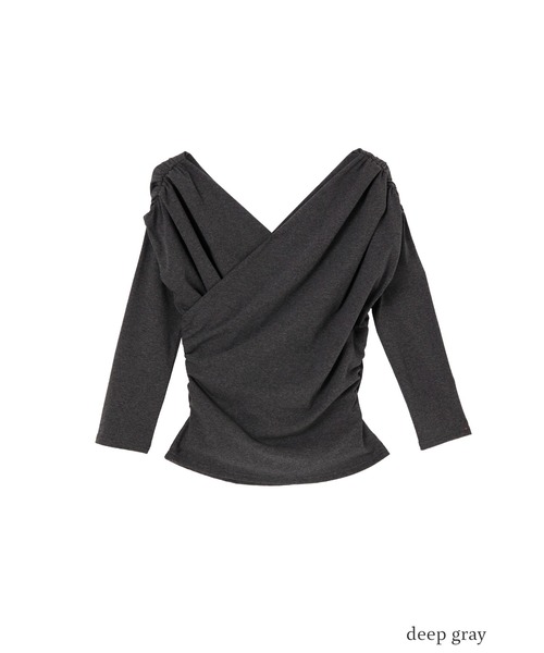 Asymmetric Cotton-blend Jersey Top（Tシャツ/カットソー）｜Her lip