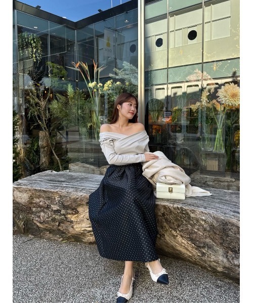 Asymmetric Cotton-blend Jersey Top（Tシャツ/カットソー）｜Her lip