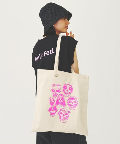 MILKFED.（ミルクフェド）の「HEAVY METAL FLAT TOTE（トートバッグ・レディース・ブラック/ホワイト/ピンク・ONE SIZE）」の20枚目の写真