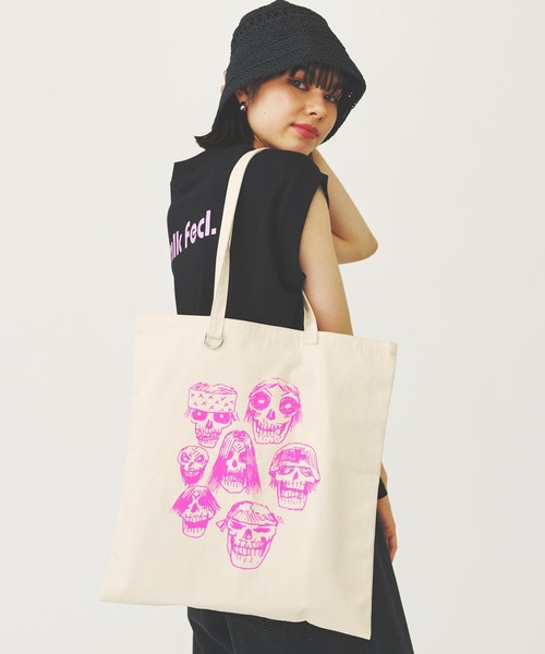 MILKFED.（ミルクフェド）の「HEAVY METAL FLAT TOTE（トートバッグ・レディース・ブラック/ホワイト/ピンク・ONE SIZE）」の21枚目の写真